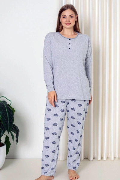 Dámská bavlněná pajamová souprava Royalfashion ve velikosti PLUS SIZE