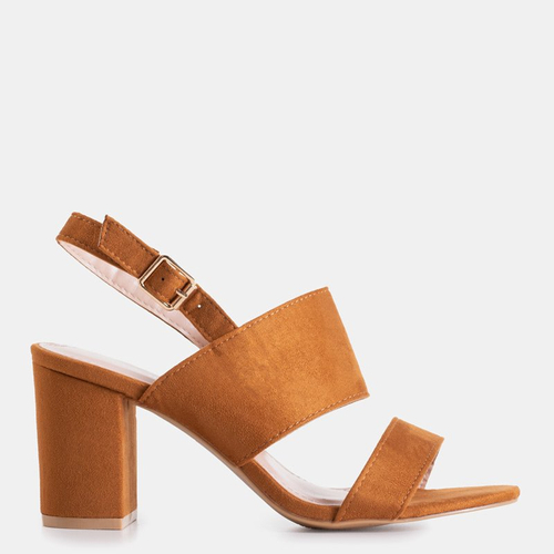 Коричневі жіночі босоніжки на підборах Akimo