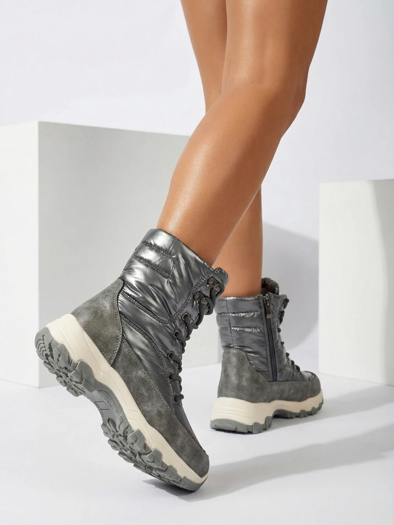 Kotníkové Dámské Aurora Stříbrné Ekologické Ležérní na Zimu