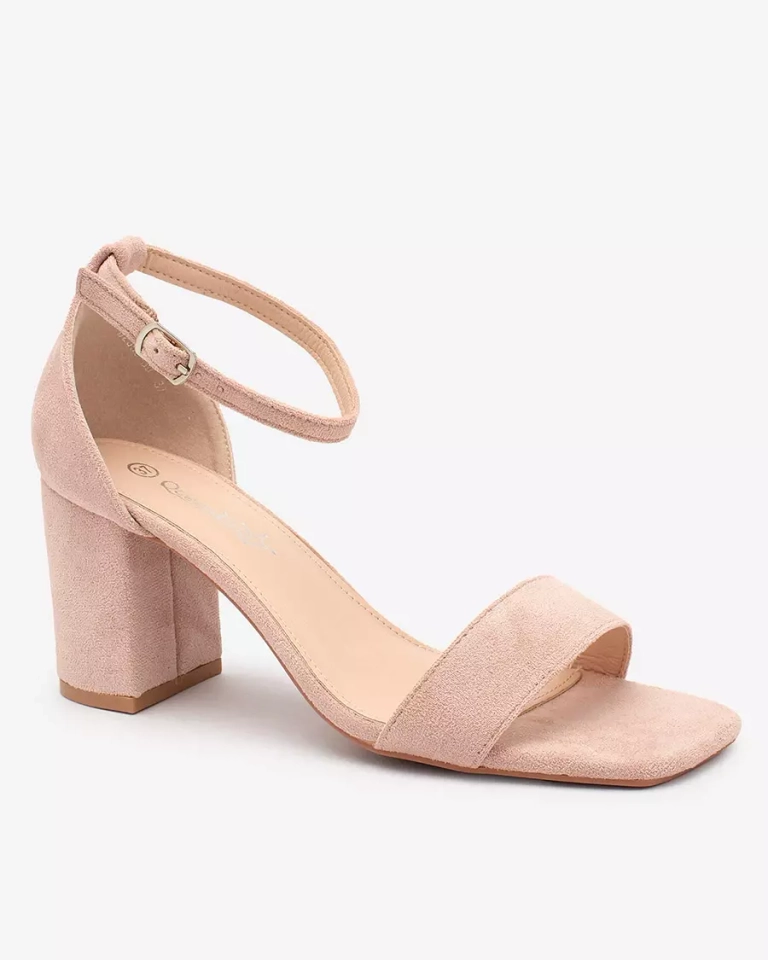 Royalfashion Dámské sandály na nízkém jehlovém podpatku ve světle růžové barvě Helrem