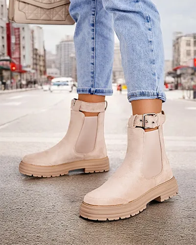 Dámské kotníkové boty Royalfashion s dekorativním řemenem Ozzoas