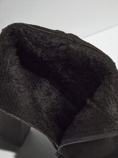 Dámské kotníkové boty eko semišové na sloupku Zavrina