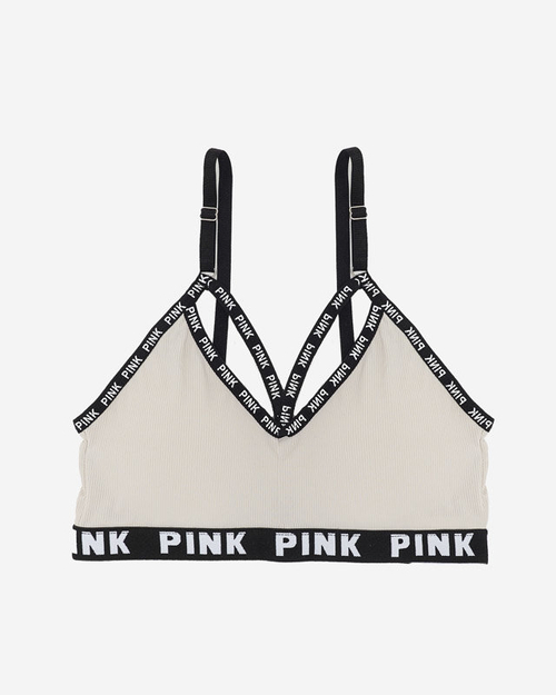 Сірий спортивний бюстгальтер з написами