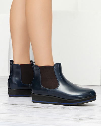 Tmavě modré dámské klínové boty Stasia - obuv