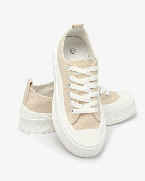 Royalfashion Бежеві спортивні кросівки на платформі Luceri