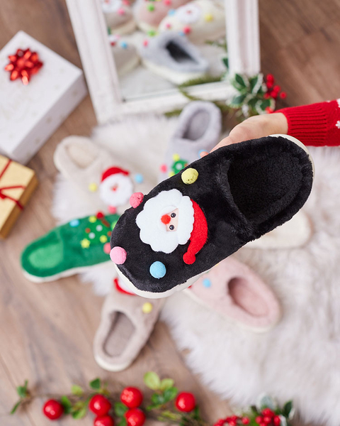 Royalfashion Vánoční dámské pantofle v černé barvě Fertemse