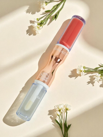 Rtěnka a čirý lesk na rty 2 v 1 Jemně růžová