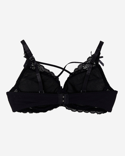 Бюстгальтер жіночий з мереживом чорного кольору - Білизна