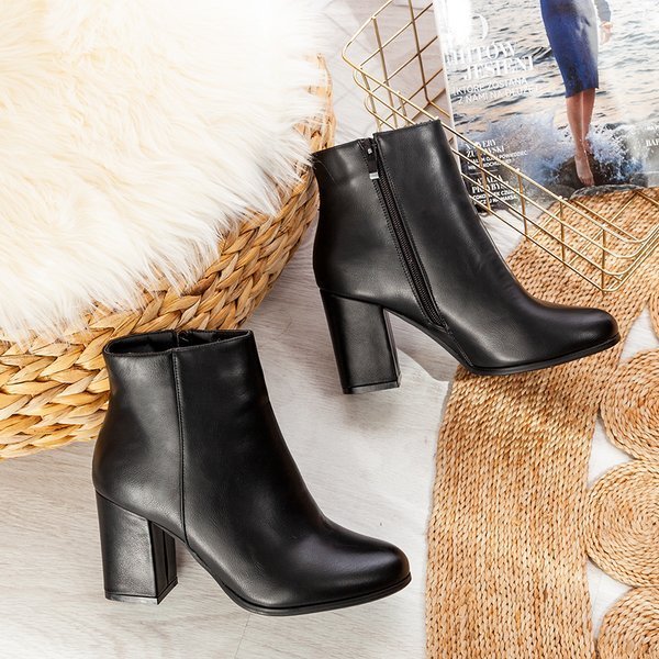 Černé boty na vyšší pozici Pekan - Obuv