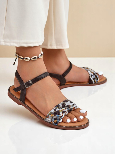 Royalfashion Dámské sandály na ploché podrážce ColorStrap