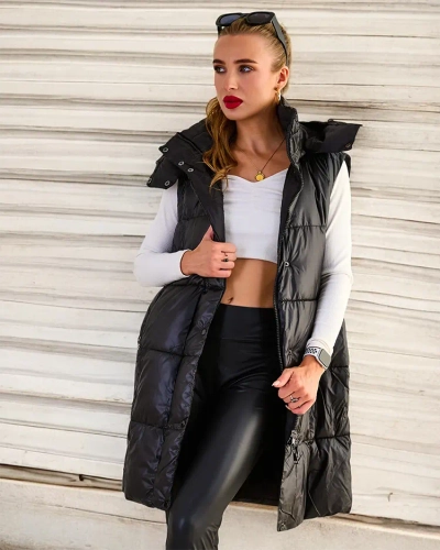 Royalfashion Dlouhá dámská vesta s prošíváním