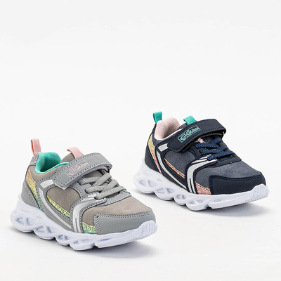Šedá a mint dívčí sportovní obuv Bomiksu - Obuv