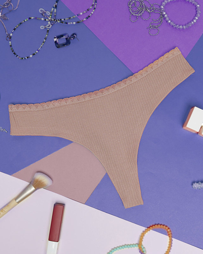 Coral dámská žebrovaná tanga - Spodní prádlo