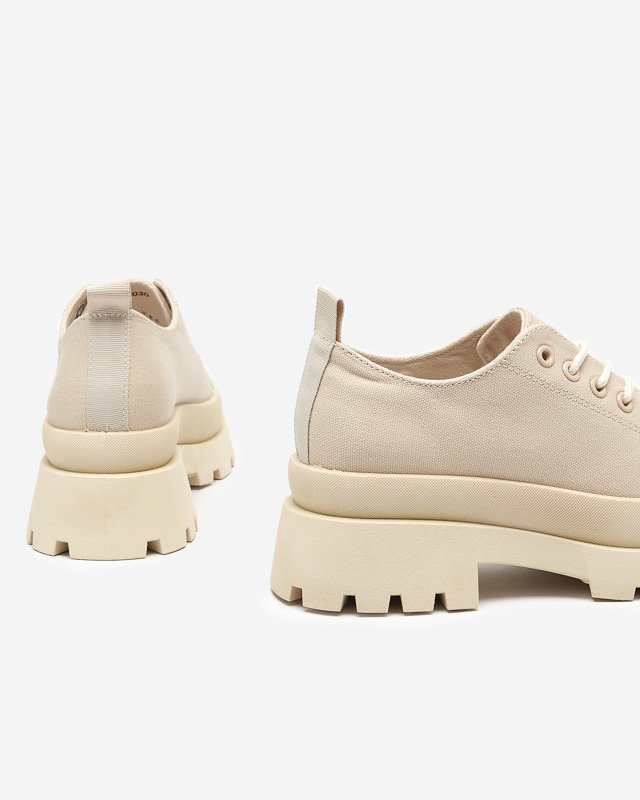 Béžové dámské šněrovací boty Rozia - Obuv