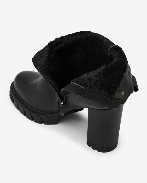 Royalfashion Чорні жіночі чоботи на високих підборах Seihay