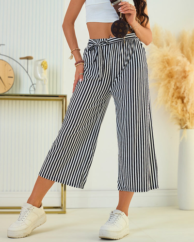 Royalfashion Dámské široké pruhované kalhoty culotte