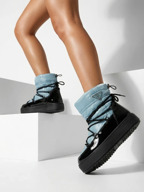 Royalfashion Жіночі черевики-сліпони a'la снігоступи сині Vevnose