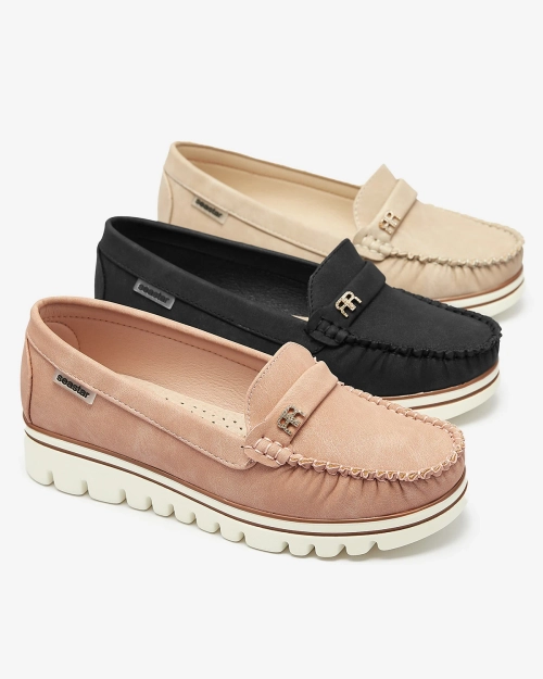 Чорні жіночі мокасини з глітером та цирконами Retiga - Взуття