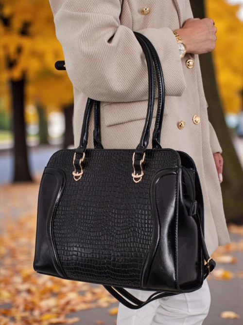 Жіноча сумка-шопер з екошкіри з тисненням Iron Lace