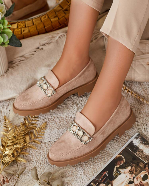 Royalfashion Жіночі мокасини з кольоровими цирконами Nel