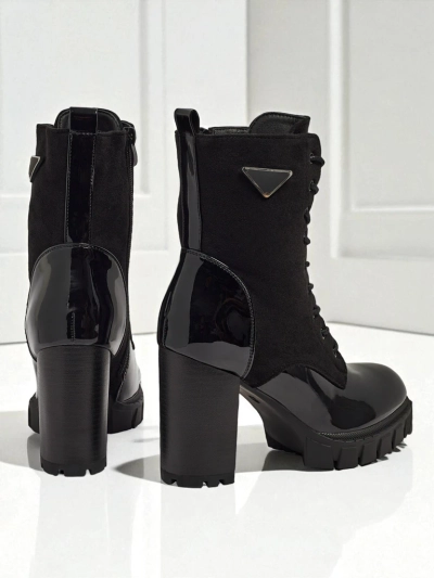 Dámské kotníkové boty eko semišové na sloupku Event Bramble