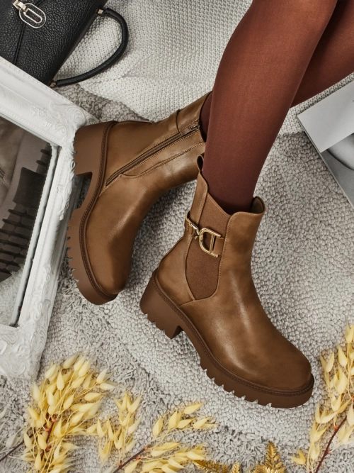 Високі жіночі ботильйони з екошкіри Ovella