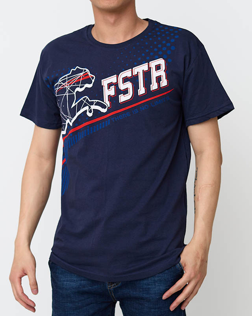 Чоловіча темно-синя футболка з принтом - Одяг