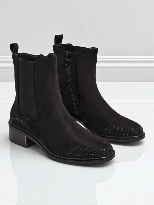 Ботильйони жіночі еко замшеві оздоблені цирконами TangleMist