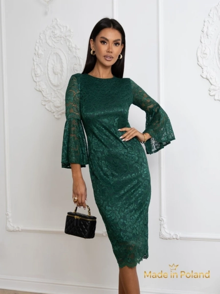 Dámské krajkové midi šaty se širokými rukávy Holly Wow