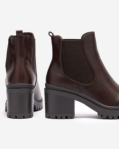 OUTLET Темно-коричневі жіночі черевики на стійці Foccillo- Footwear