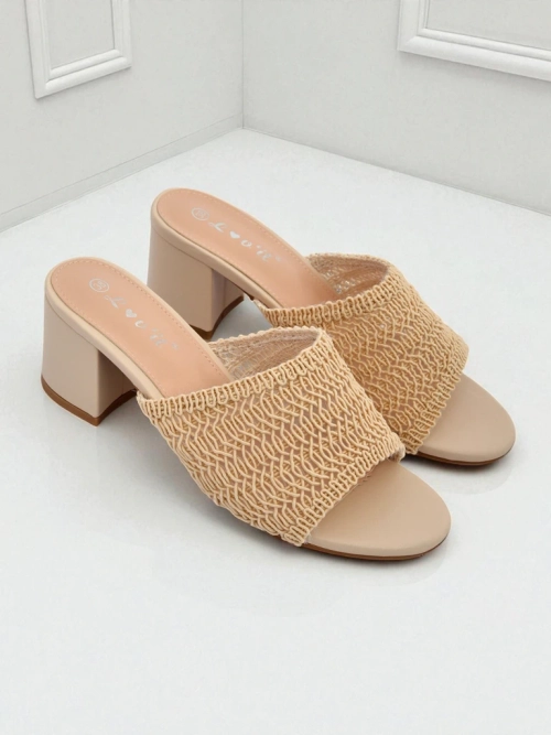 Royalfashion Klapki damskie na obcasie typu słupek Sole Bloom