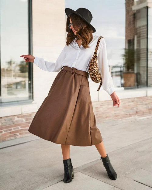 Royalfashion Жіноча міді-спідниця PLUS SIZE