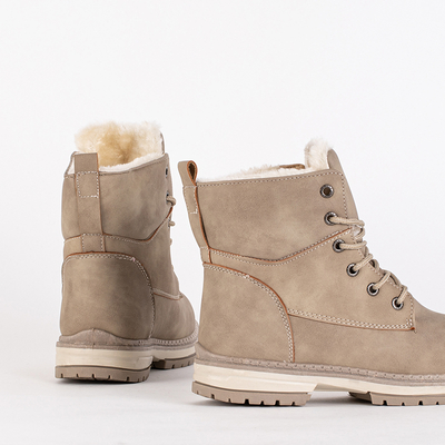 Dámské béžové matné kozačky Misqa- Footwear