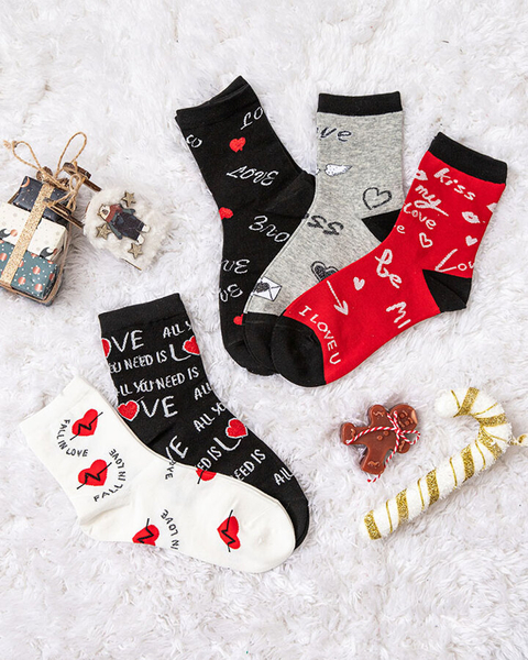 Royalfashion Sada dámských dlouhých ponožek LOVE 5/balení