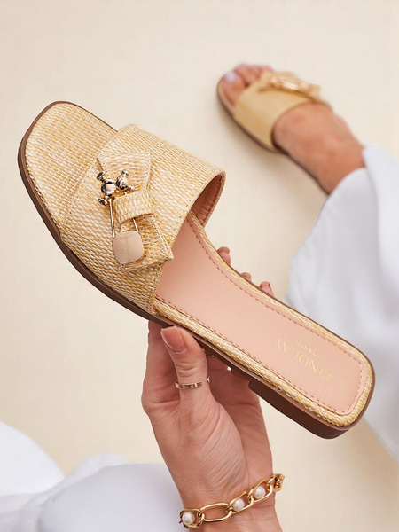 Royalfashion Dámské pantofle ze slámy Sandály Aurelia