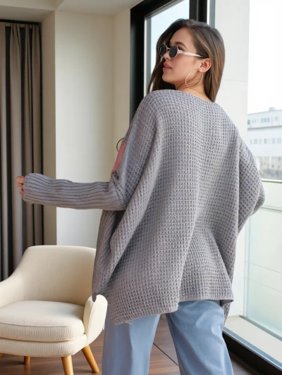 Royalfashion Dámský akrylový svetr srdcového vzoru Oversize