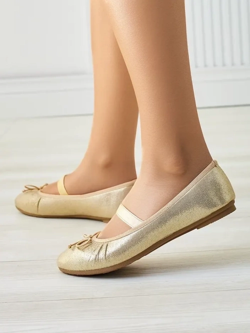Royalfashion Яскраві жіночі балетки з бантом та еластичною підошвою