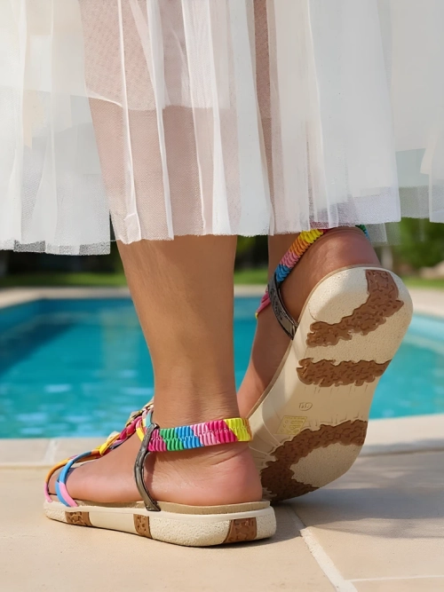 Sandały Damskie Colora Aurora Royalfashion Cyrkonie Wiosna Lato