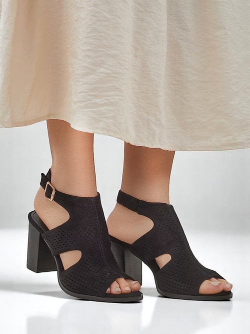 Royalfashion жіночі босоніжки на масивному каблуці з вирізами Abetle