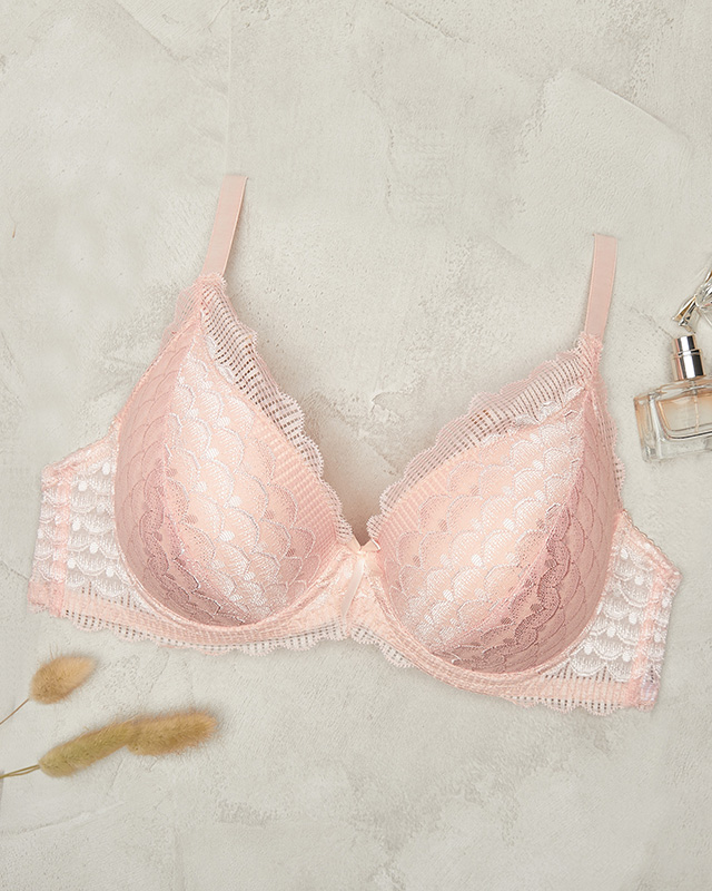 Růžová dámská vyztužená podprsenka s koksem - Spodní prádlo