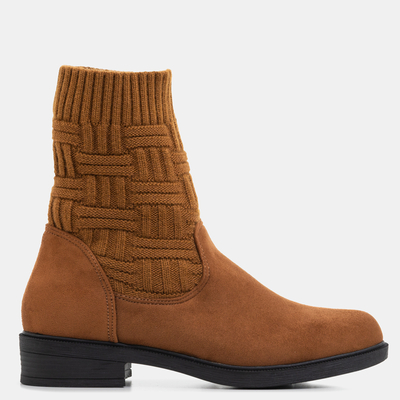 Hnědé dámské boty a'la sock Asencion - Obuv