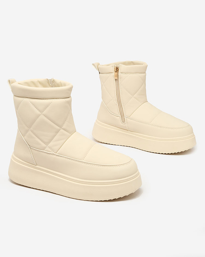 Royalfashion Béžové dámské boty a'la snow boots Kacecica