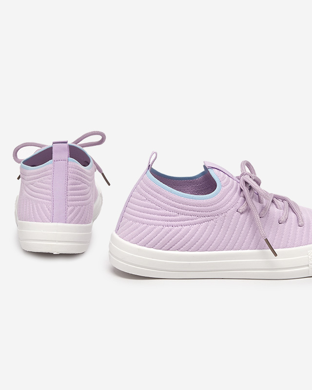 Fialové dámské žebrované tenisky od Manfer - Footwear