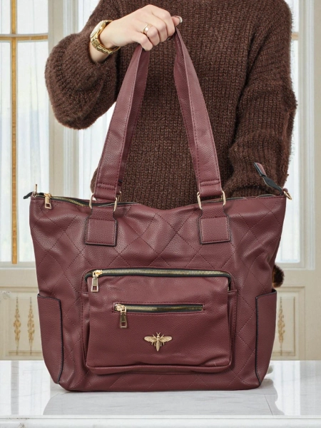 Жіноча сумка-шопер еко шкіряна стьобана Marvaya