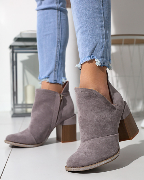 Сірі жіночі ботильйони з вирізами Cintura - Взуття