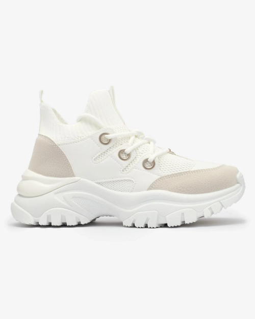 Жіночі спортивні кросівки біло-бежевого кольору Hasola- Footwear
