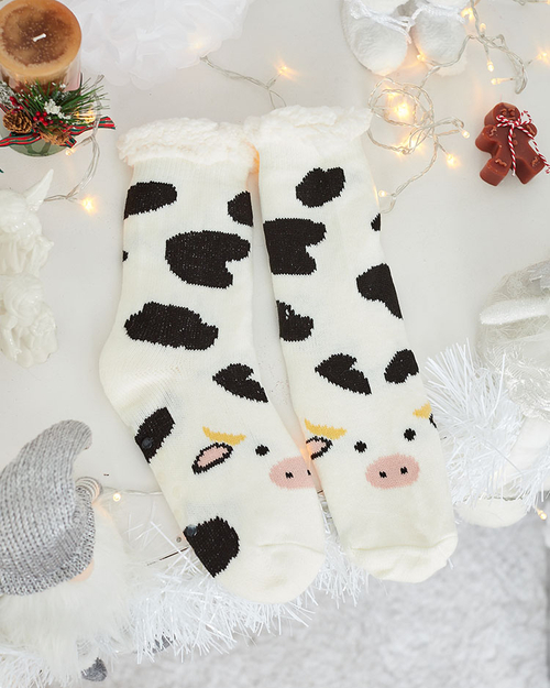 Royalfashion Утеплені бежеві жіночі шкарпетки