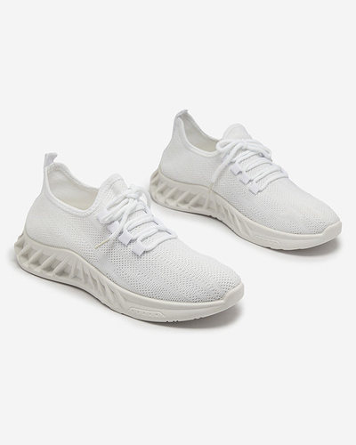 Жіночі тканинні спортивні кросівки білого кольору Acarfi-Footwear