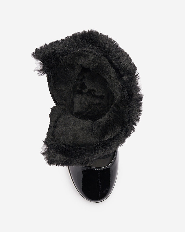 OUTLET Černé dámské sportovní boty se skrytým podpatkem a kožíškem Gomiu- Obuv
