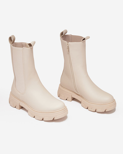 Royalfashion Dámské boty na vysokém podpatku v barvě ecru Vedita